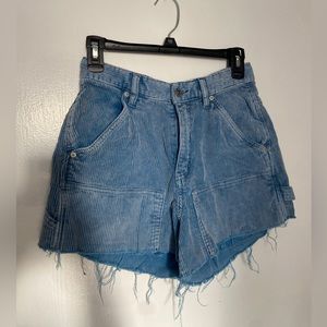 urban outfitters womens blue corduroy carpenter style baggy shorts